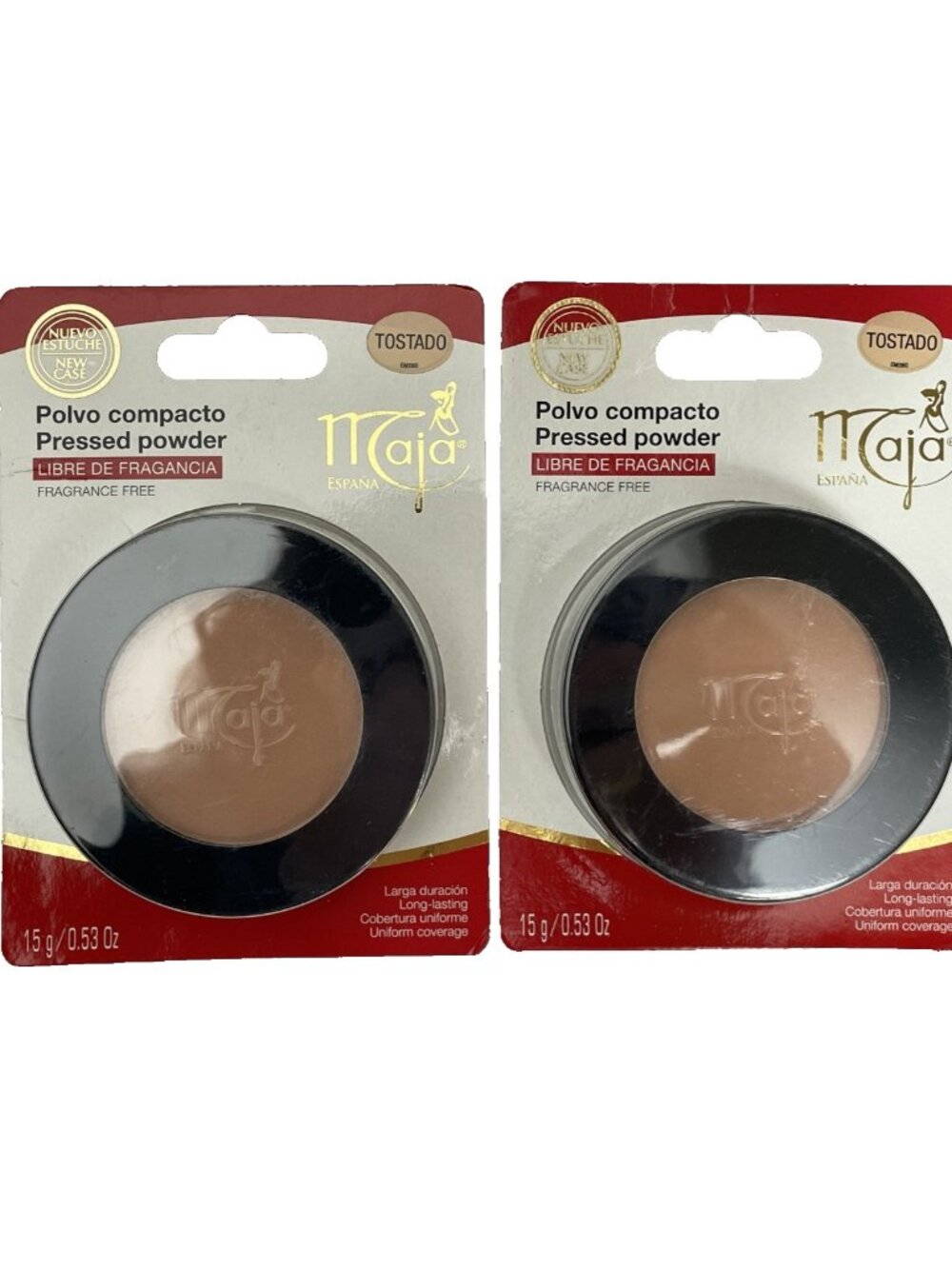 Maja Compact Pressed Powder Polvo Compacto Natural Beige Tostado Pack 2 Lot